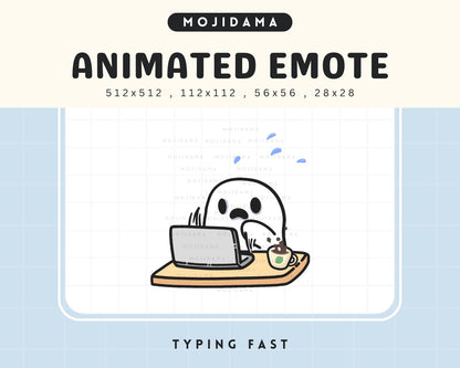 Animated Ghost Typing Emote: Halloween Twitch/Discord/YouTube (Digital Download)