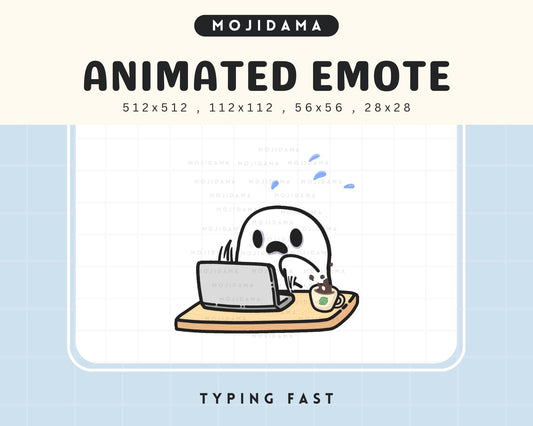 Animated Ghost Typing Emote: Halloween Twitch/Discord/YouTube (Digital Download)