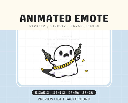 Ghost Halloween Emotes: Animated Spooky Shooting Funny Headshot Chibi Pack for Twitch Vtuber Discord YouTube Kick