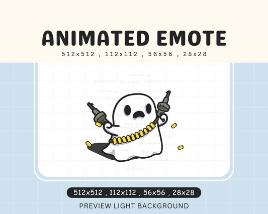 Ghost Halloween Emotes: Animated Spooky Shooting Funny Headshot Chibi Pack for Twitch Vtuber Discord YouTube Kick