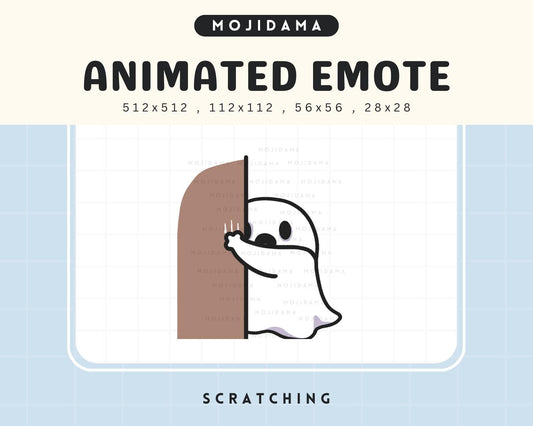 Animated Halloween Ghost Twitch Emote: Spooky Scratch (Digital Download