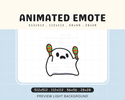 Ghost Halloween Dancing Emotes Twitch Animated Funny Spooky Dance Chibi Emote Cute Kawaii Vtuber Live Stream Gaming Kick Discord Youtube