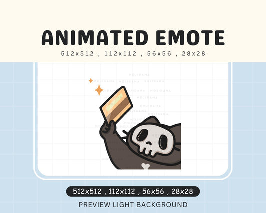 Animated Skull Cat Emote: Halloween Twitch, Discord, YouTube (Digital Download