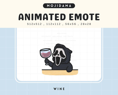 Animated Ghost Wine Emote: Halloween Cheers for Twitch, Discord, YouTube (Digital Download)