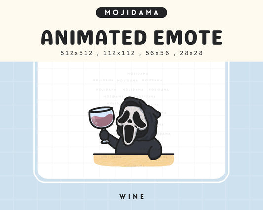Animated Ghost Wine Emote: Halloween Cheers for Twitch, Discord, YouTube (Digital Download)