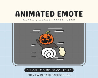 Pumpkin Halloween Run Emotes Twitch Spooky Ghost Scary Animation Speed Running Fast Away Emote Vtuber Animated Live Stream Discord Youtube