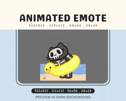Skull Cat Dancing Emote: Spooky Halloween Animation (Digital Download)