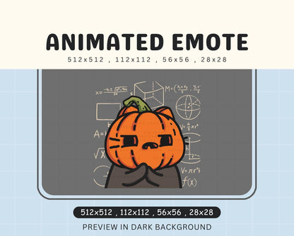 Pumpkin cat Halloween Emotes Twitch Sneaky Spooky Ghost Scary Animated Emote Animation Vtuber Live Stream Gaming Discord Youtube Obs Emot