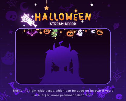 Crocodile Halloween Twitch Decoration Stream: Animated Cute Pumpkin Streamer Vtuber