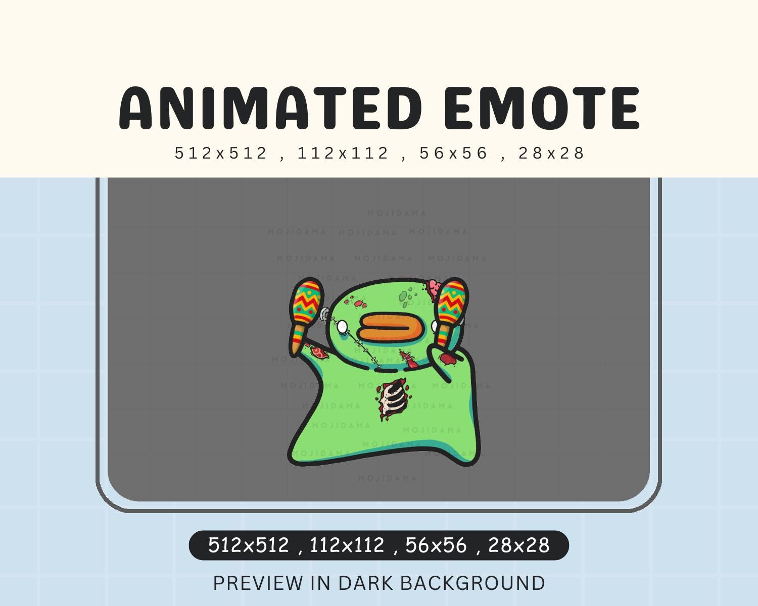 Zombie Duck Dance Emotes Animated: Cute Stream Chibi Emote Twitch Streaming Vtuber