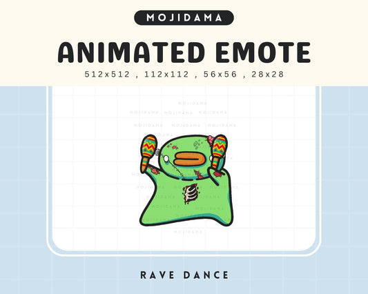 Zombie Duck Dance Emotes Animated: Cute Stream Chibi Emote Twitch Streaming Vtuber