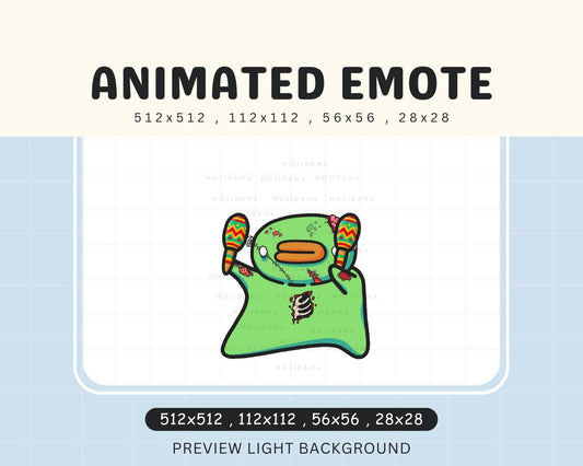 Zombie Duck Dance Emotes Animated: Cute Stream Chibi Emote Twitch Streaming Vtuber