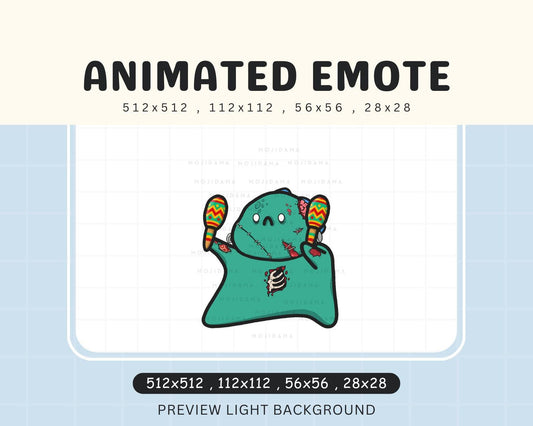 Halloween Godzilla Dance Emotes Zombie: Cute Animated Twitch Live Streaming