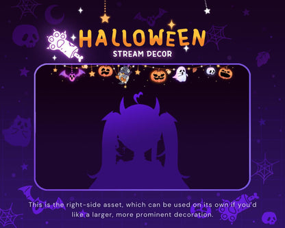 Halloween Twitch Pigeon Decoration Stream: Animated Cute Pumpkin Ghost Streamer Vtuber