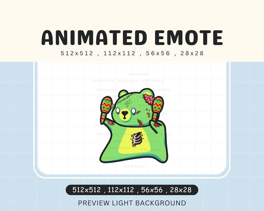 Bear Rave Dance Emotes: Cute Halloween Animated Twitch Emote Vtuber Streamer