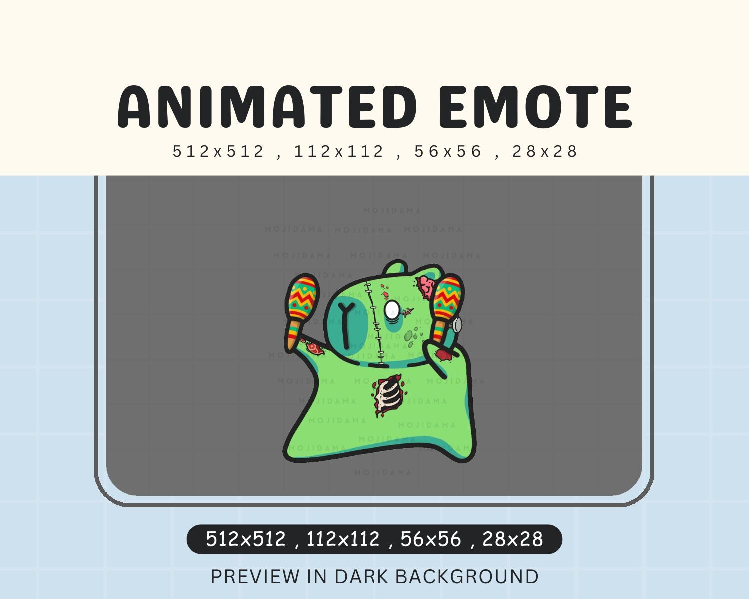 Capybara Dance Emotes Halloween Twitch: Zombie Cute Animated Vtuber Streaming