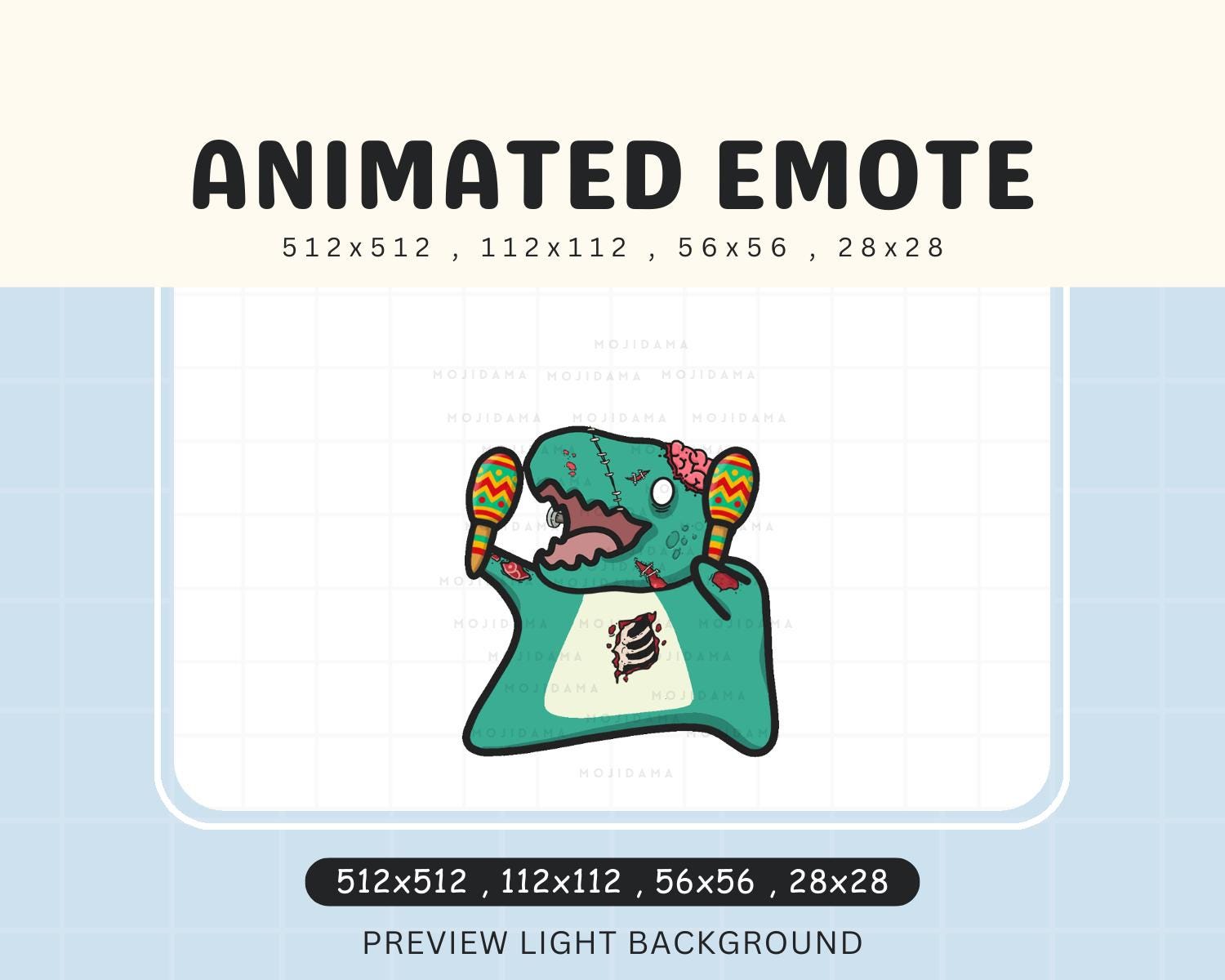 T-Rex Halloween Dance Emotes: Cute Dinosaur Animated Twitch Streaming Vtuber