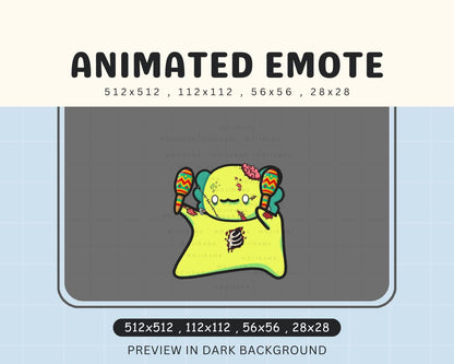 Axolotl Ghost Dance Emotes Animated: Cute Animal Twitch Kick Youtube Discord