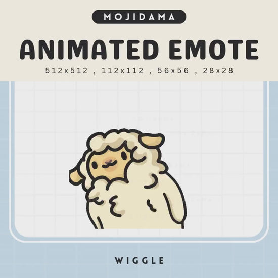 Sheep Twitch Emotes Animation Wiggle Cute Chibi Animated Emot Kawaii Wiggling Sheeps Emote Vtuber Streamer Live Streaming Discord Kick Emot