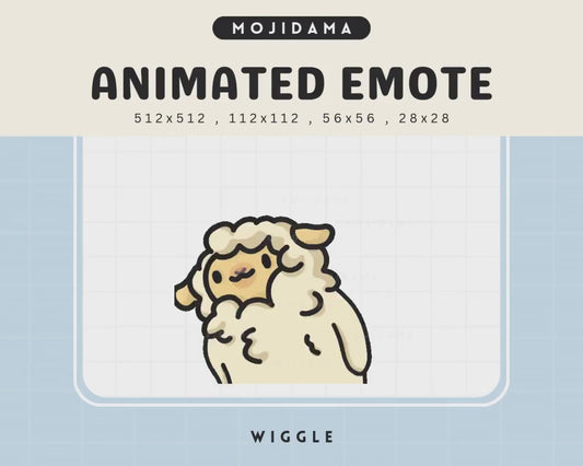 Sheep Twitch Emotes Animation Wiggle Cute Chibi Animated Emot Kawaii Wiggling Sheeps Emote Vtuber Streamer Live Streaming Discord Kick Emot