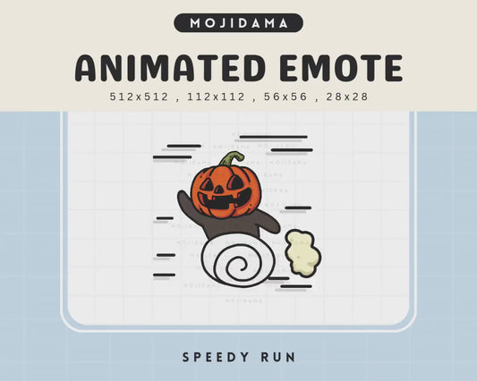 Spooky Pumpkin Run Animated Emote: Halloween Twitch, YouTube, Discord (Digital Download)