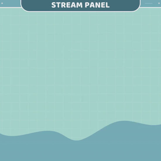 Cute Twitch Panel Frog Lake Sea Ocean Blue Green Aesthetic Panels Lofi Cat Stream Pixel Just Chatting Vtubber Streaming Kick Streamer Retro
