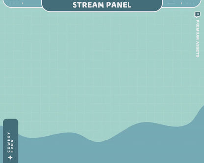 Cute Twitch Panel Frog Lake Sea Ocean Blue Green Aesthetic Panels Lofi Cat Stream Pixel Just Chatting Vtubber Streaming Kick Streamer Retro