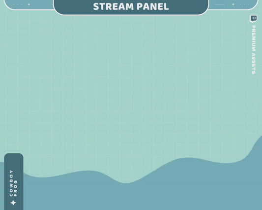 Cute Twitch Panel Frog Lake Sea Ocean Blue Green Aesthetic Panels Lofi Cat Stream Pixel Just Chatting Vtubber Streaming Kick Streamer Retro