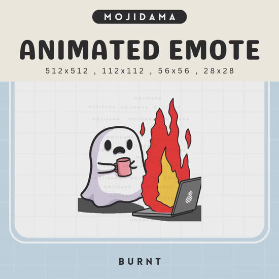 Animated Ghost Fire Emote: Halloween Chibi Twitch/Discord Stream (Digital Download)