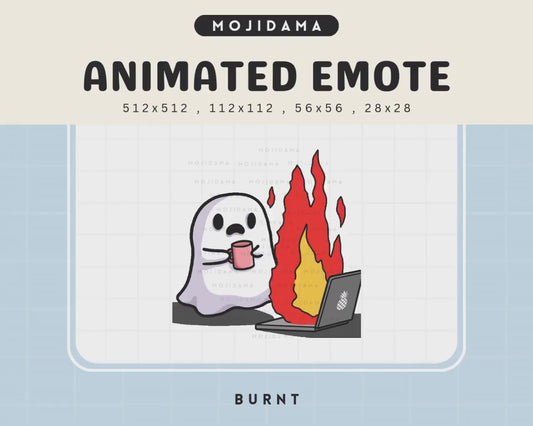 Animated Ghost Fire Emote: Halloween Chibi Twitch/Discord Stream (Digital Download)