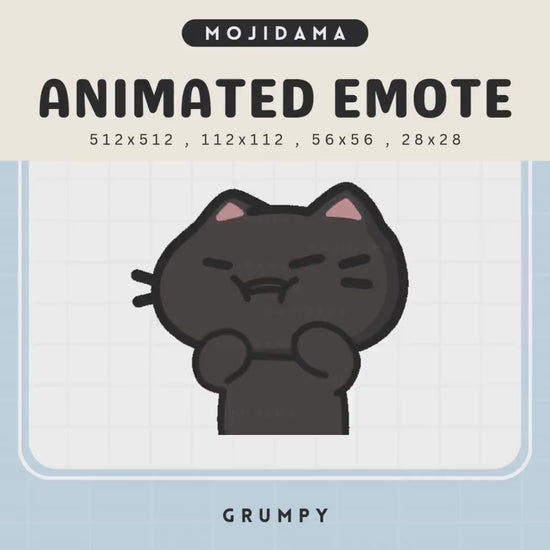 Grumpy Cat Emote: Animated Black Kitty Chibi (Digital Download)