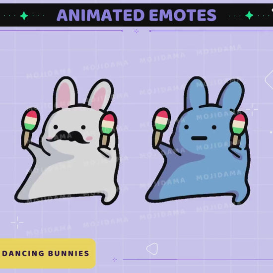Dancing Bunnies Animated Emotes: Twitch/Kick/Discord (Digital Download)