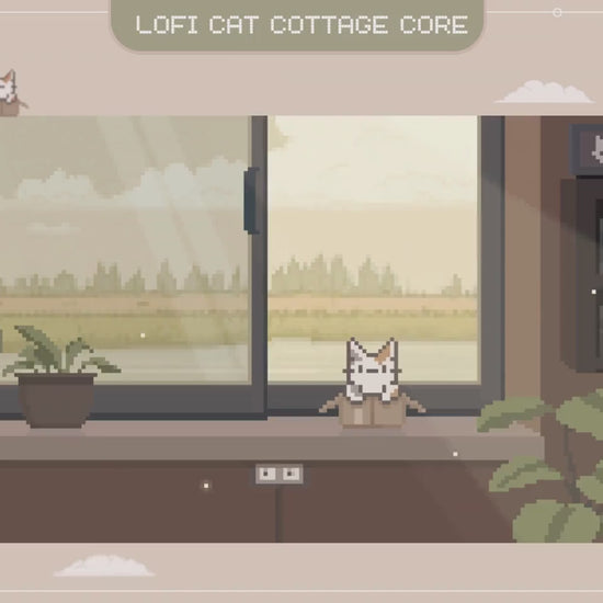 Cat Stream Animated Overlay Pack: Kitty Streamer Vtuber Kick Youtube Lofi