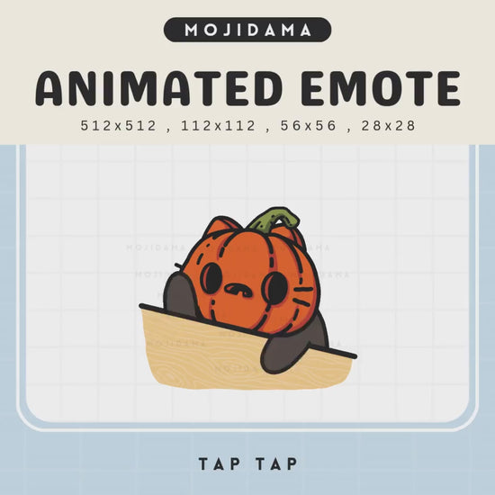 Pumpkin Cat Halloween Twitch Emote: Spooky Chibi Animation (Digital Download)