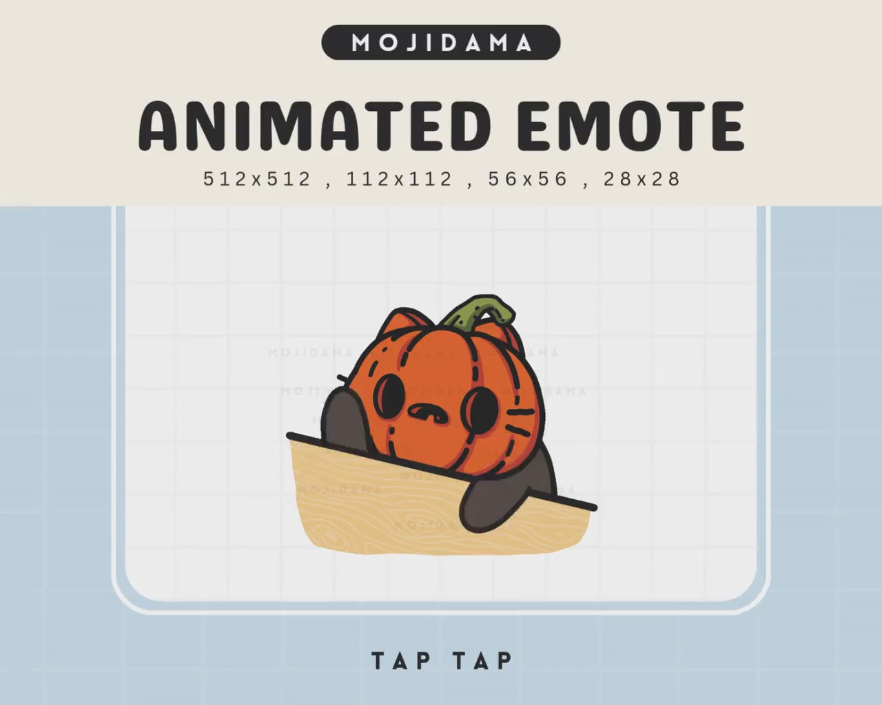 Pumpkin Cat Halloween Twitch Emote: Spooky Chibi Animation (Digital Download)