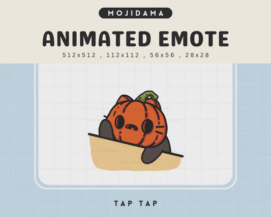 Pumpkin Cat Halloween Twitch Emote: Spooky Chibi Animation (Digital Download)