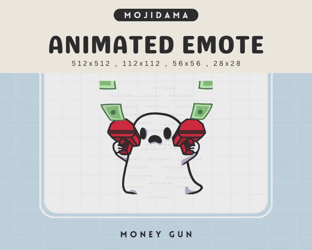 Animated Ghost Money Emote: Spooky Chibi Twitch/Discord Stream (Digital Download)