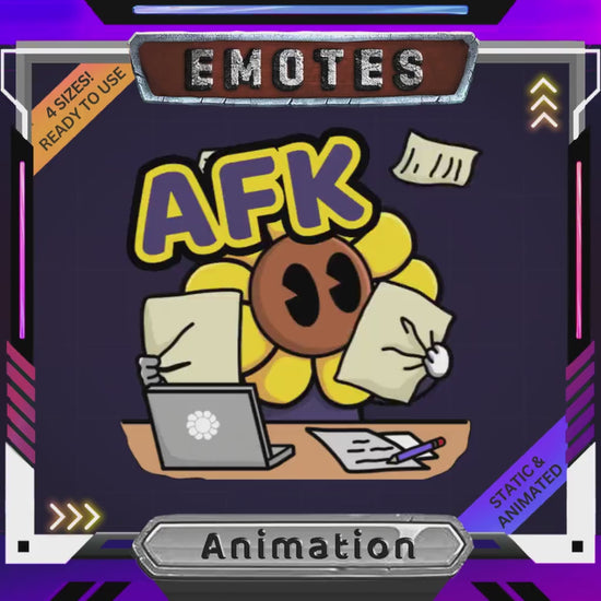 AFK Emotes Stream Animation: Cute Rose Lily Cat Animated Emotes for Twitch, YouTube, Kick & Discord