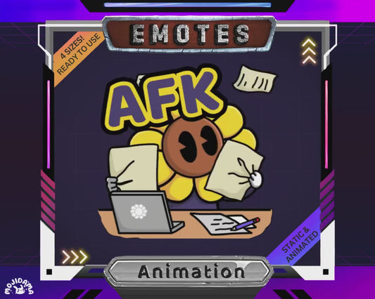 AFK Emotes Stream Animation: Cute Rose Lily Cat Animated Emotes for Twitch, YouTube, Kick & Discord