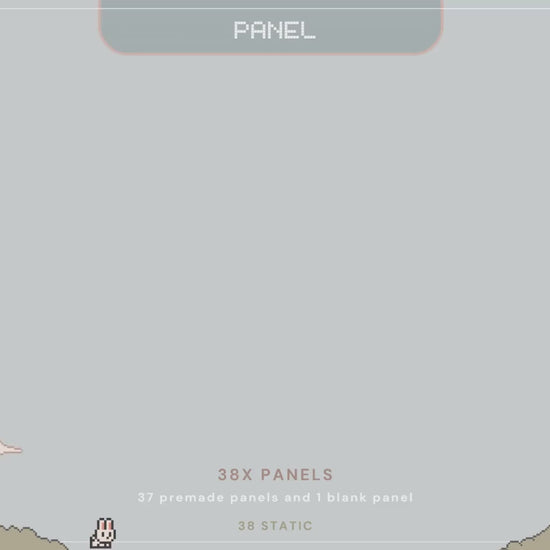 Lofi Bunny Twitch Panels: Pixel Art Stream Package (38 Static)