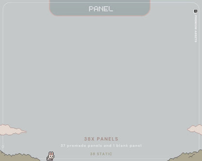 Lofi Bunny Twitch Panels: Pixel Art Stream Package (38 Static)