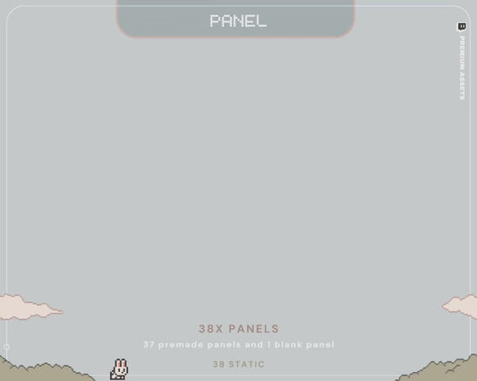 Lofi Bunny Twitch Panels: Pixel Art Stream Package (38 Static)