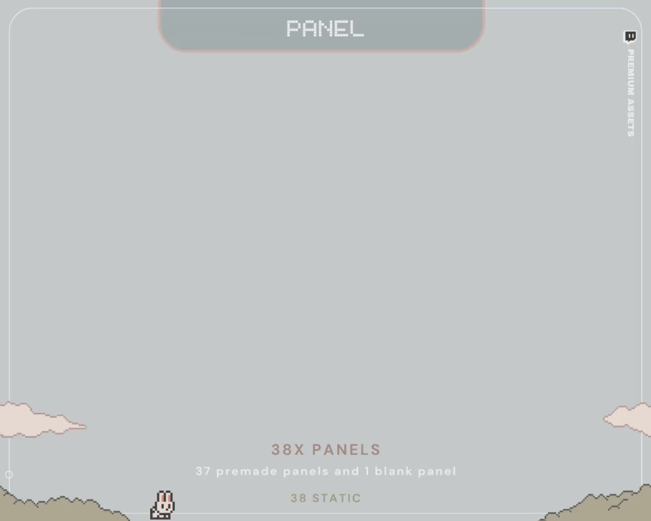 Lofi Bunny Twitch Panels: Pixel Art Stream Package (38 Static)