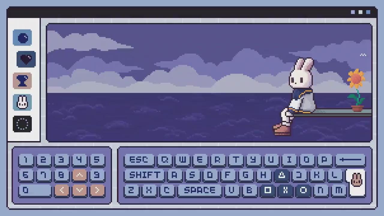 Bunny Twitch Overlay Animation Stream Pack Cute Y2K Full Package Aesthetic Blue Lofi Cat Cozy Animated Live Streaming Rabbit Vtuber Chatting