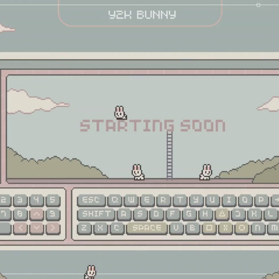 Bunny Twitch Animation Stream Overlay Animated Cute Rabbit Aesthetic Full Stream Package Lofi Stream Pack Kick Youtube Vtuber Just Chatting