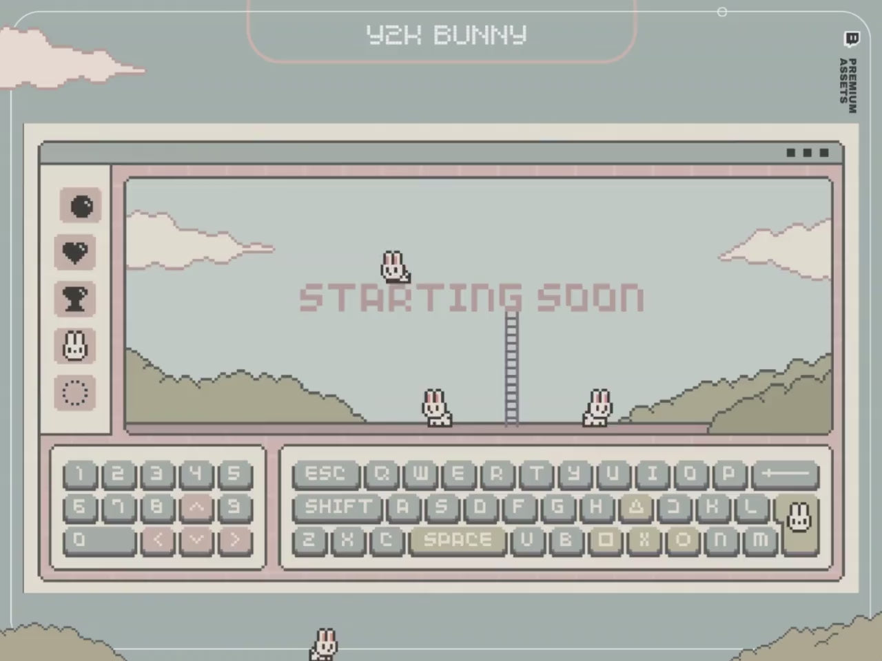 Bunny Twitch Animation Stream Overlay Animated Cute Rabbit Aesthetic Full Stream Package Lofi Stream Pack Kick Youtube Vtuber Just Chatting