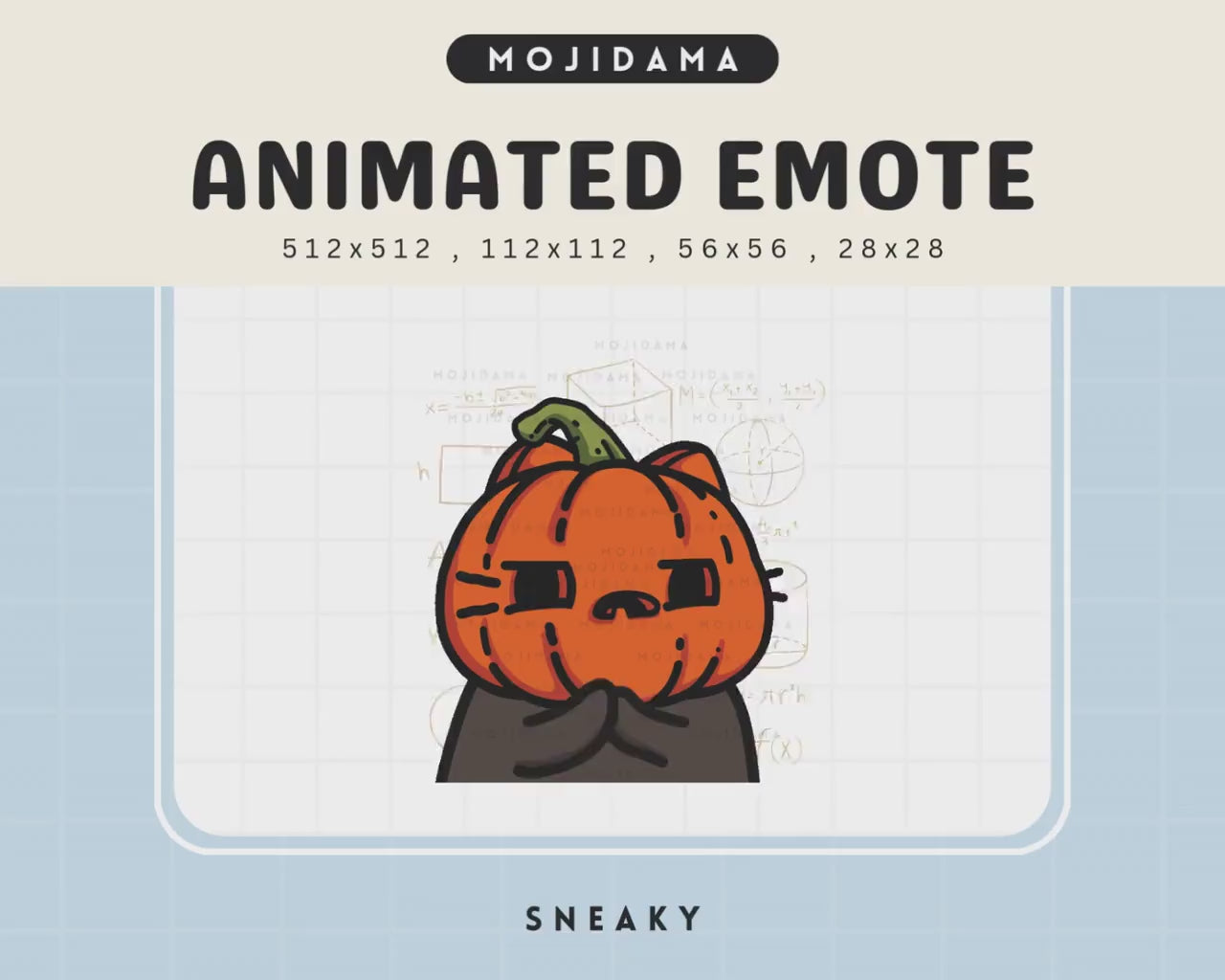 Animated Pumpkin Cat Emotes: Spooky Halloween Twitch/Discord Stream Overlay