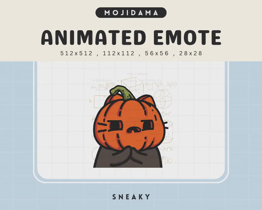 Animated Pumpkin Cat Emotes: Spooky Halloween Twitch/Discord Stream Overlay